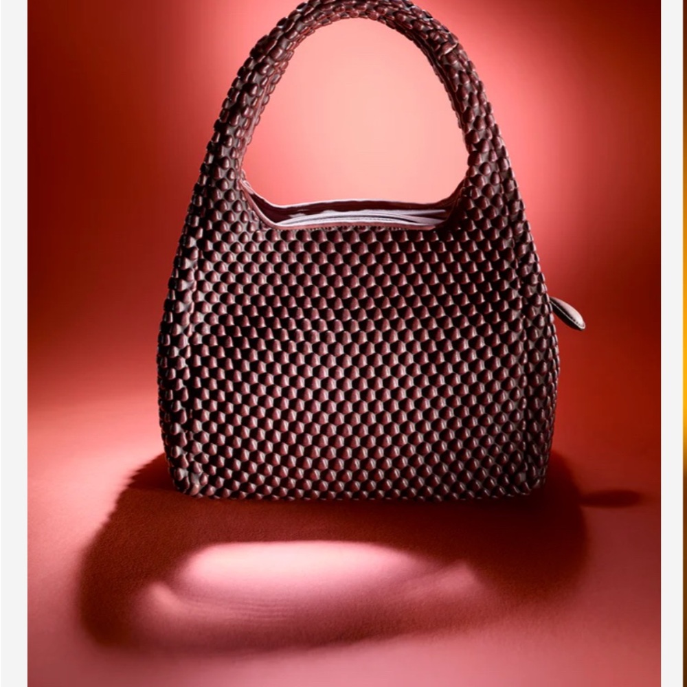 Elegant Burgundy Textured Handbag